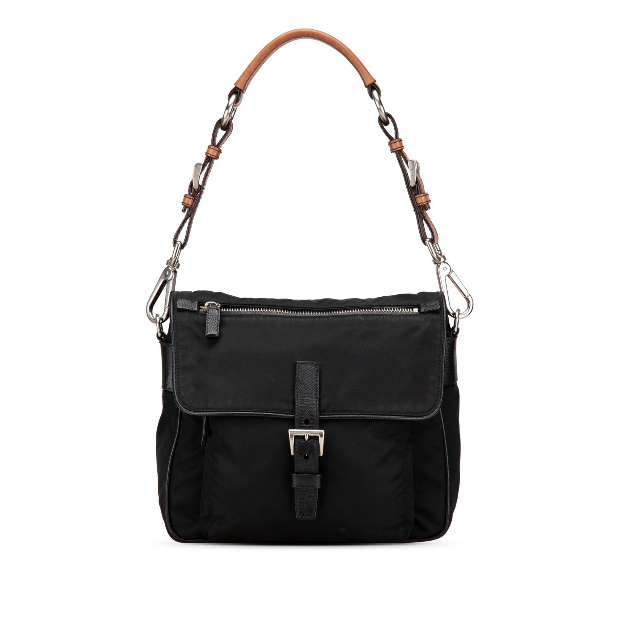 Prada | Pre-Owned Tessuto Shoulder Bag | Black