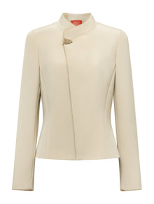 Modified Chinese Cross-Collar Jacket | Beige