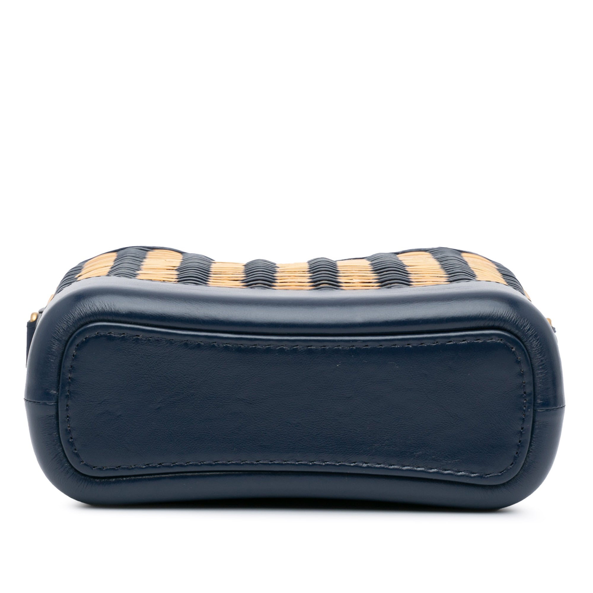 Chanel | Pre-Owned Small Rattan Gabrielle Crossbody | Brown/Blue/Navy