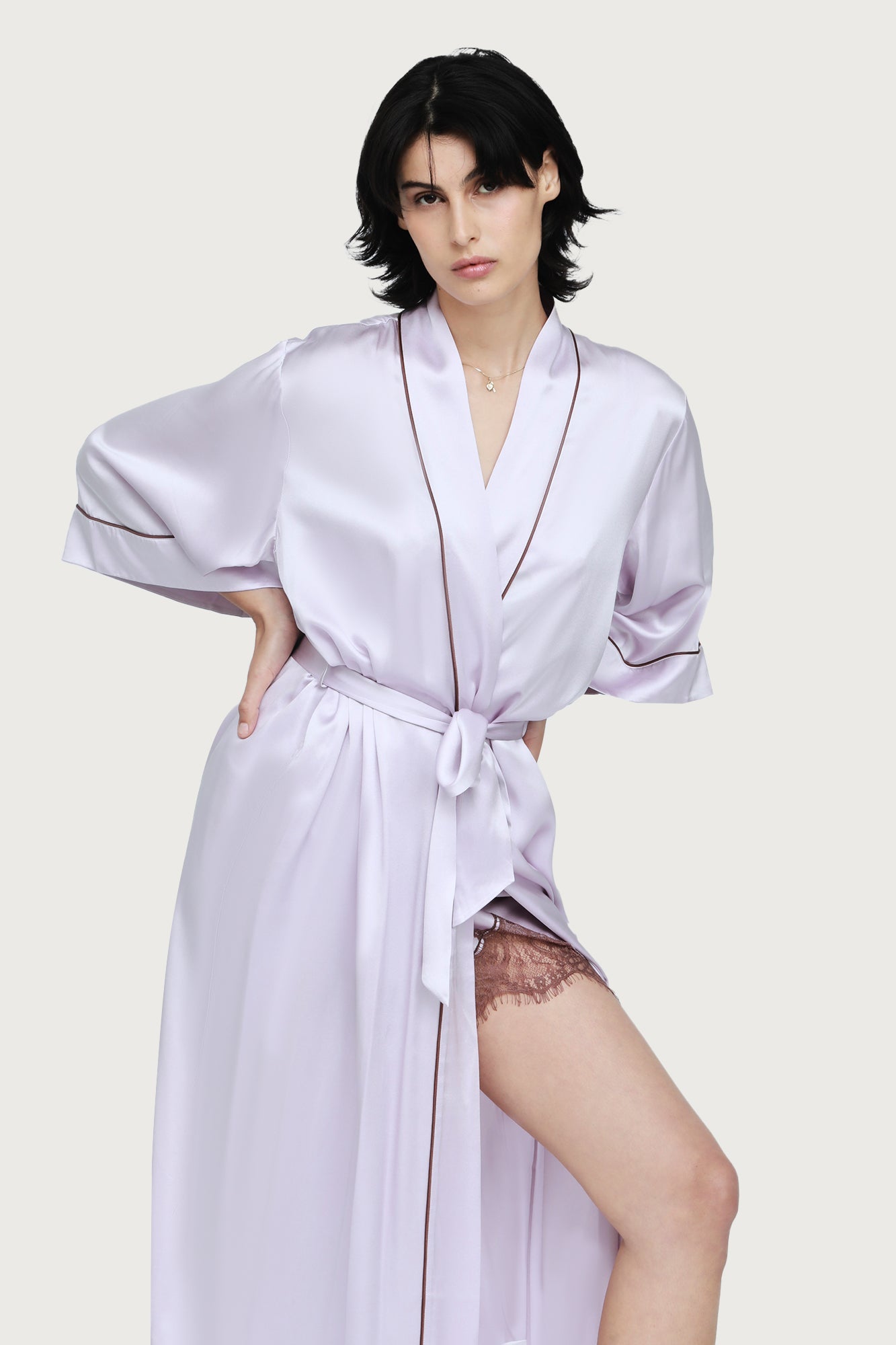 Silk Robe | Lilac Ash