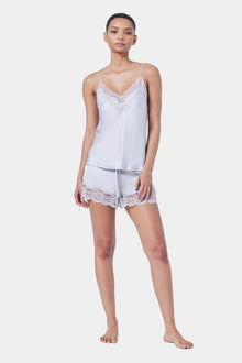 Silk Lace Shorts | Silver