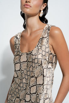 Silk Singlet Slip | Python Print