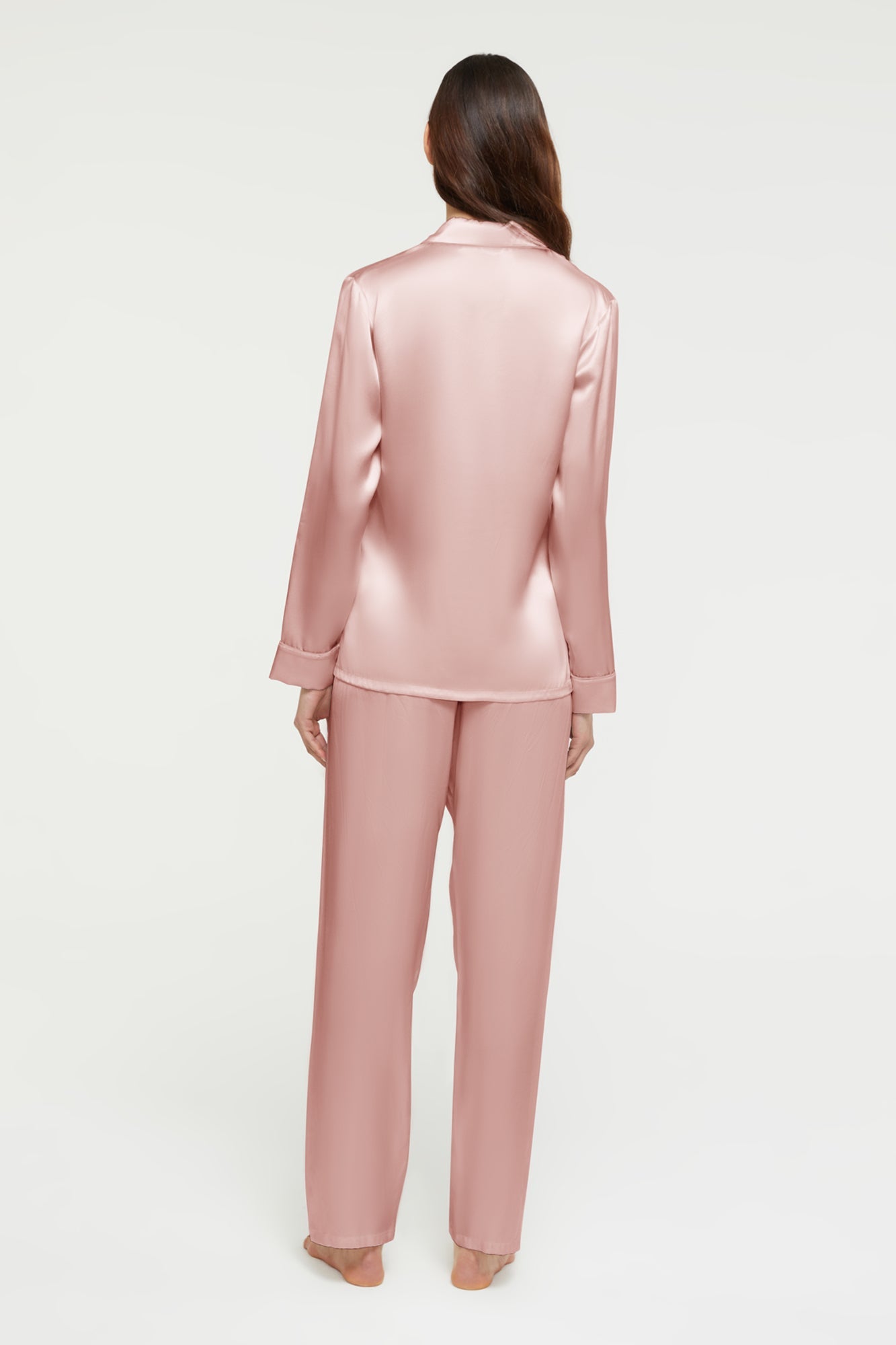 Fine Finishes Pyjama in Bridal Rose with 100% Silk from Ginia Sleepwear