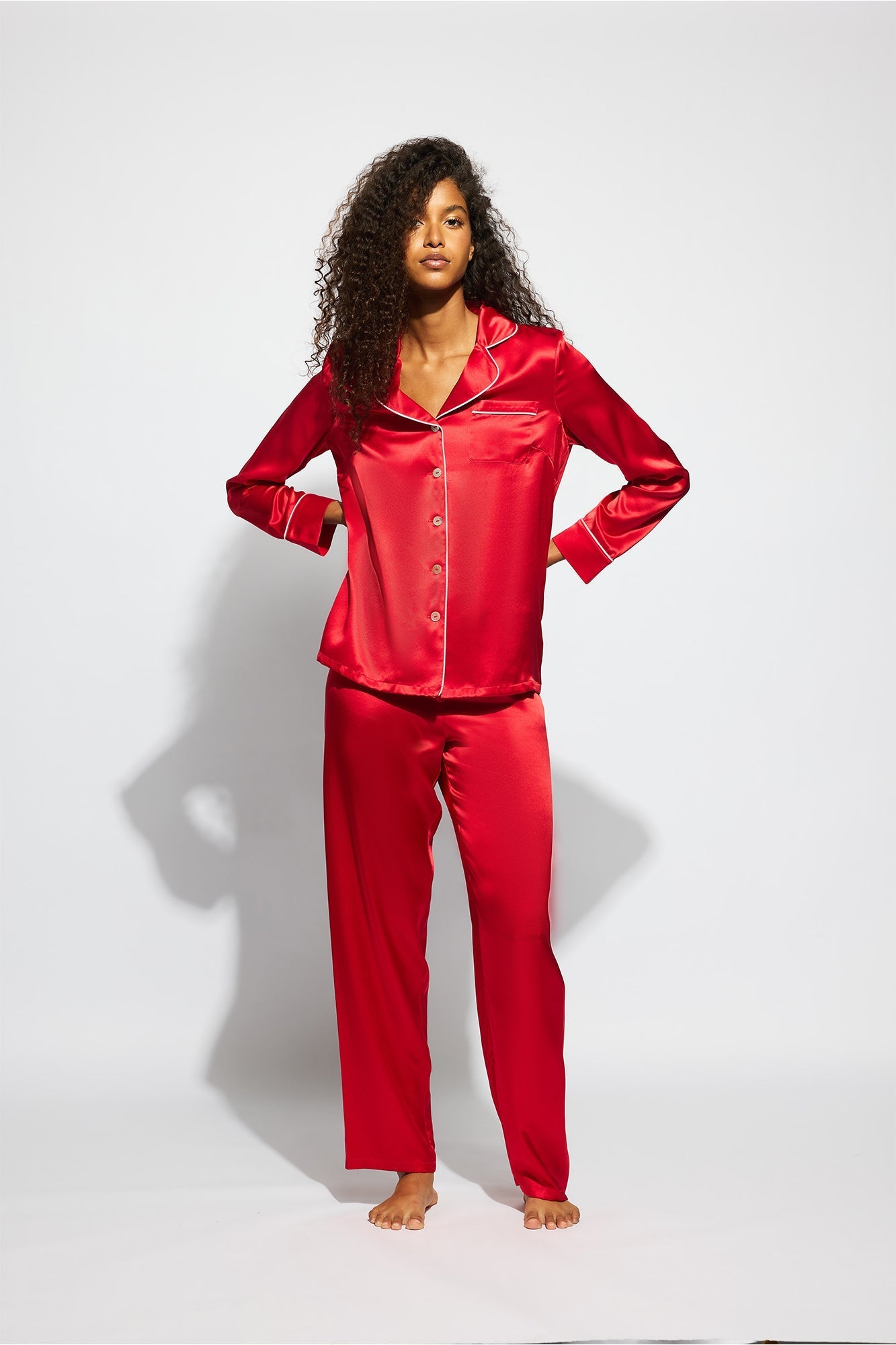 Fine Finishes Pajama | Chilli Red With Candy Pink