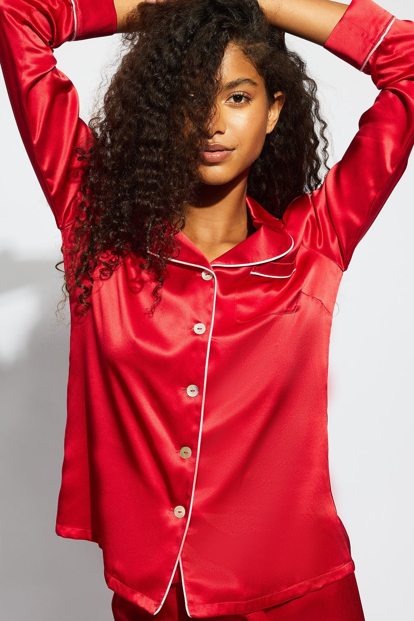 Fine Finishes Pajama | Chilli Red With Candy Pink