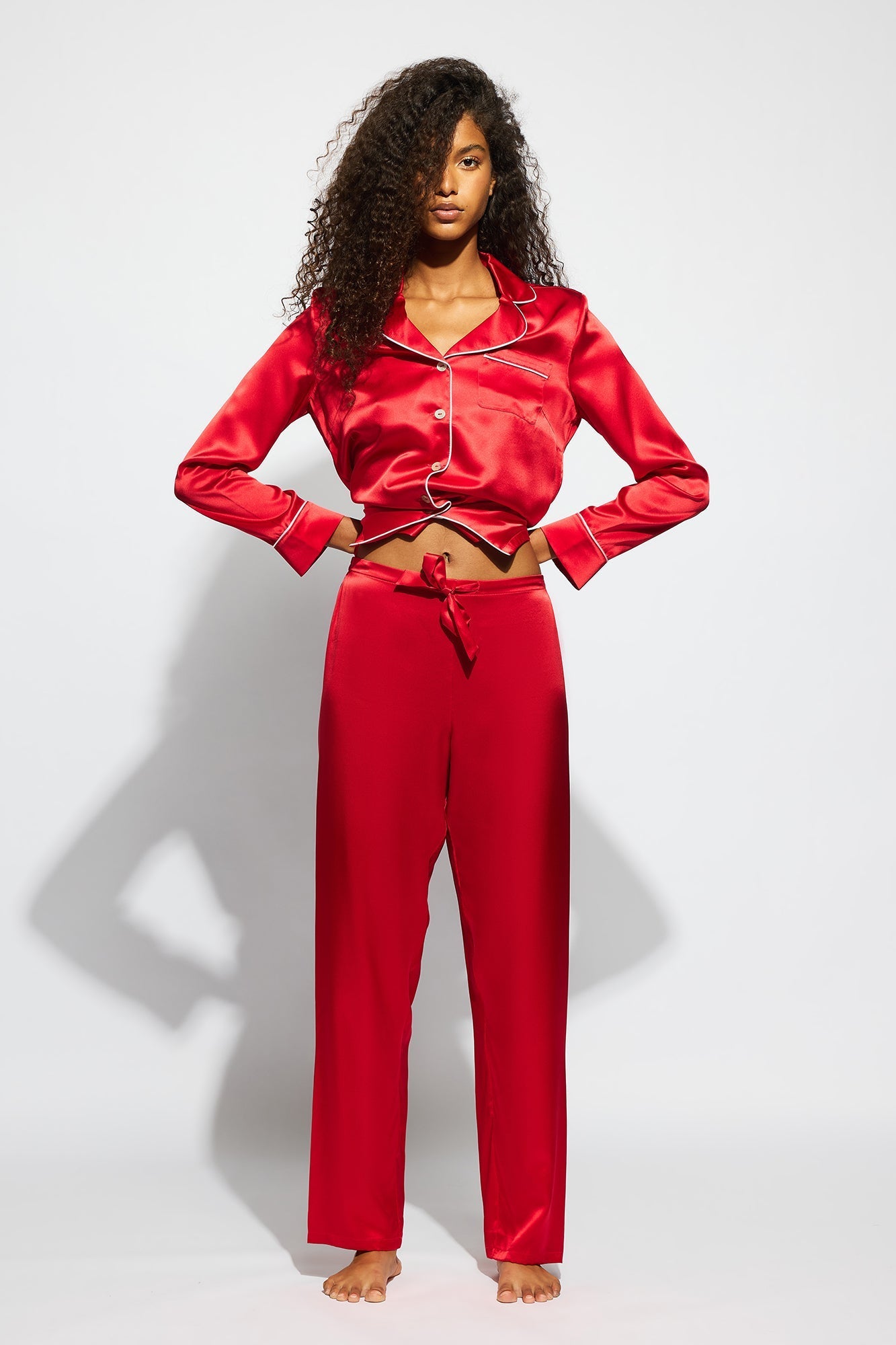 Fine Finishes Pajama | Chilli Red With Candy Pink