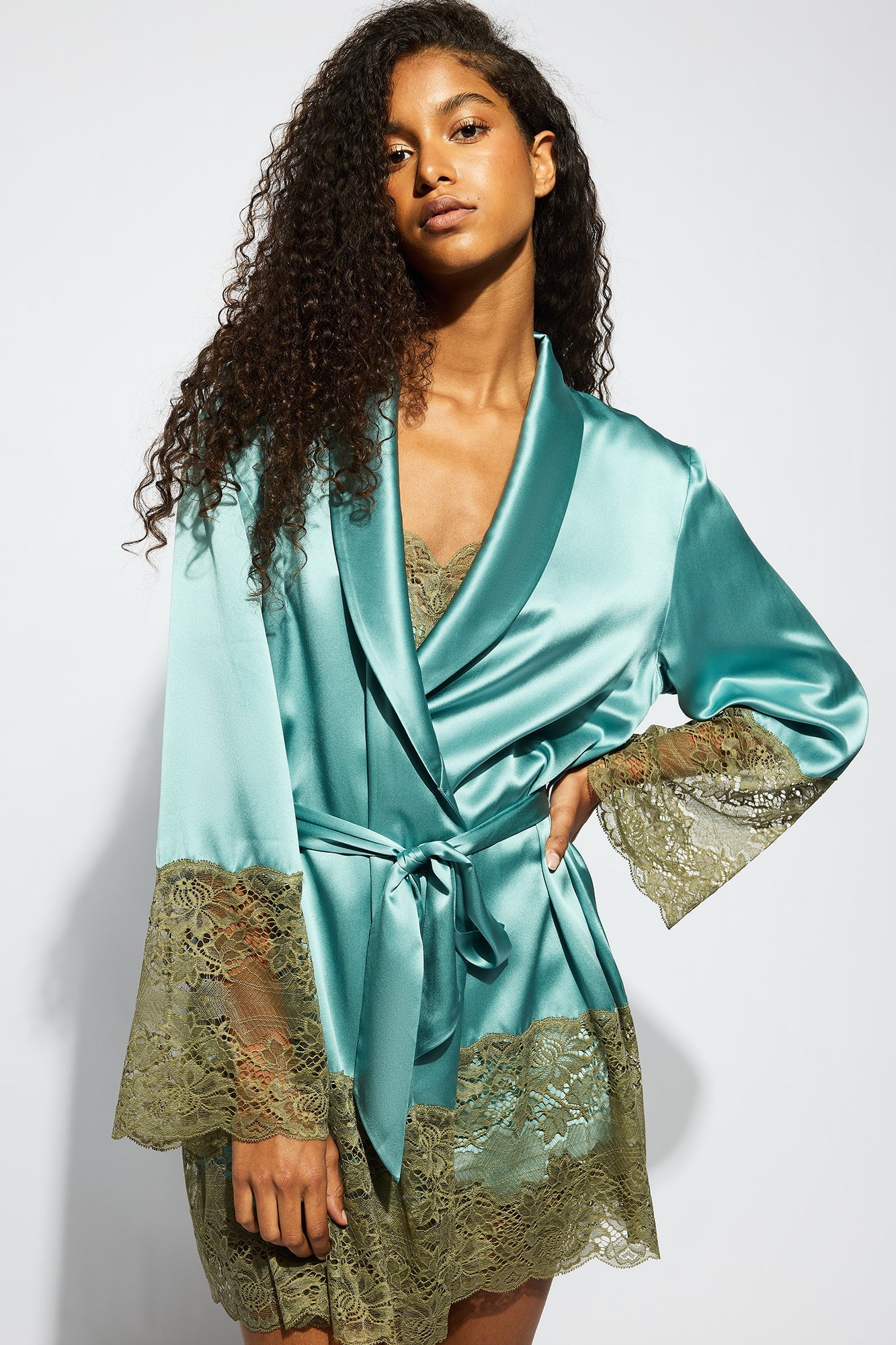 Silk Lace Robe | River