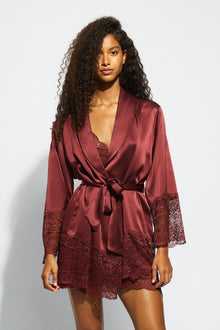 Silk Lace Robe | Ruby Red