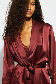 Silk Lace Robe | Ruby Red