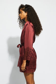 Silk Lace Robe | Ruby Red