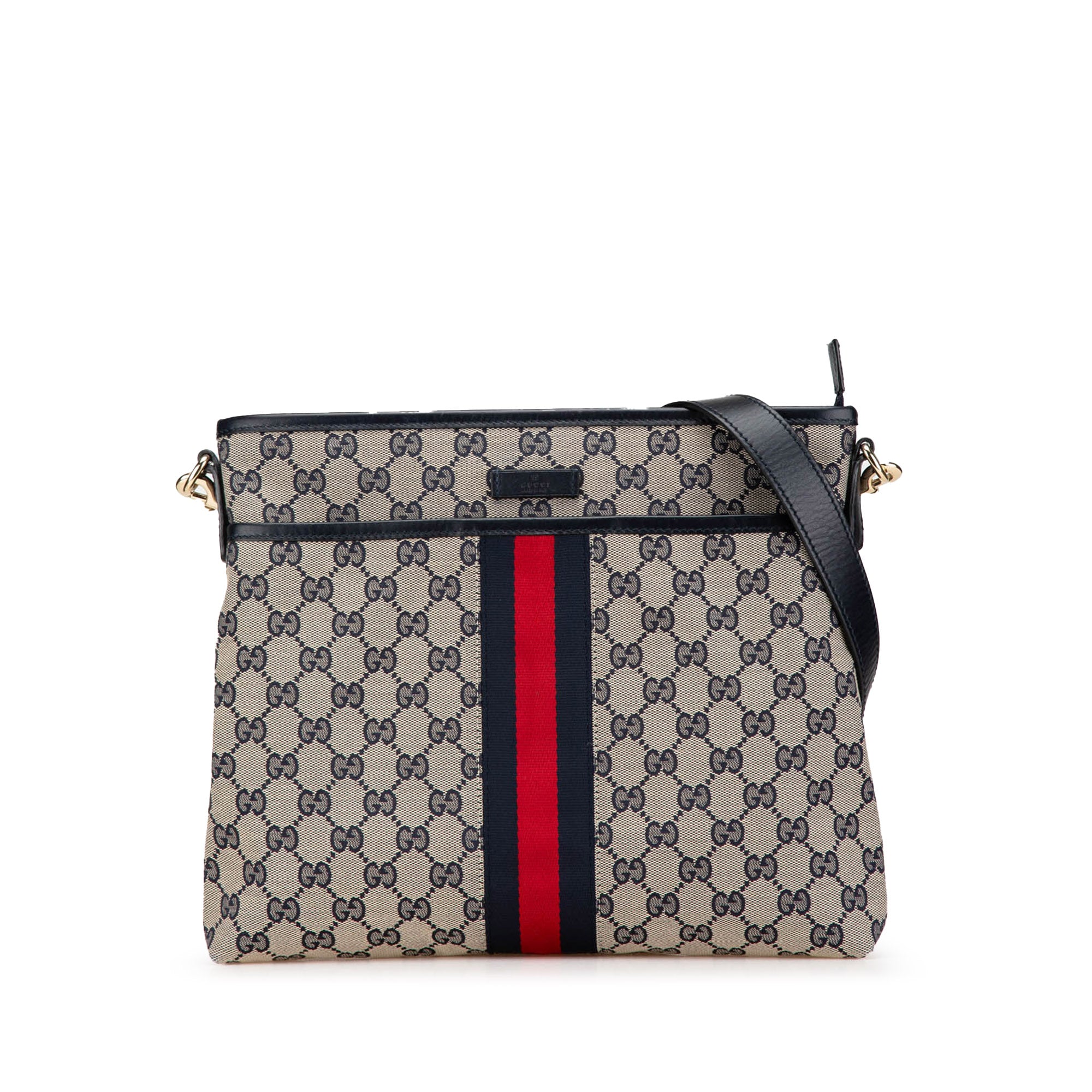 Gucci | Pre-Owned GG Canvas Web Crossbody | Gray