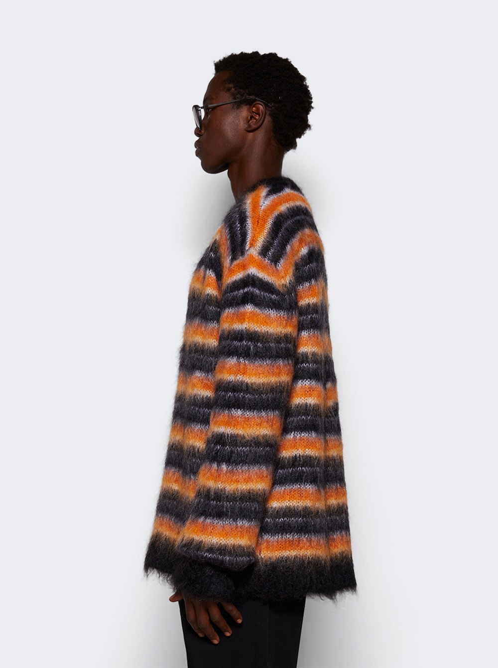 Men | Marni | Long Sleeve Mohair Sweater | Black