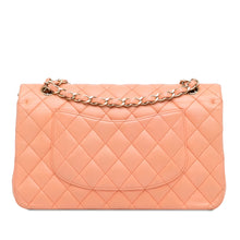 Chanel | Pre-Owned Medium Classic Lambskin Double Flap | Orange/Light Orange