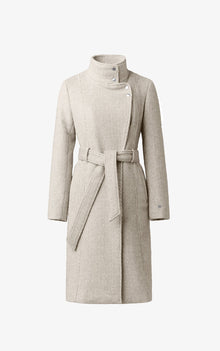 Genie Semi-Fitted Novelty Wool Coat With Belt | Hush