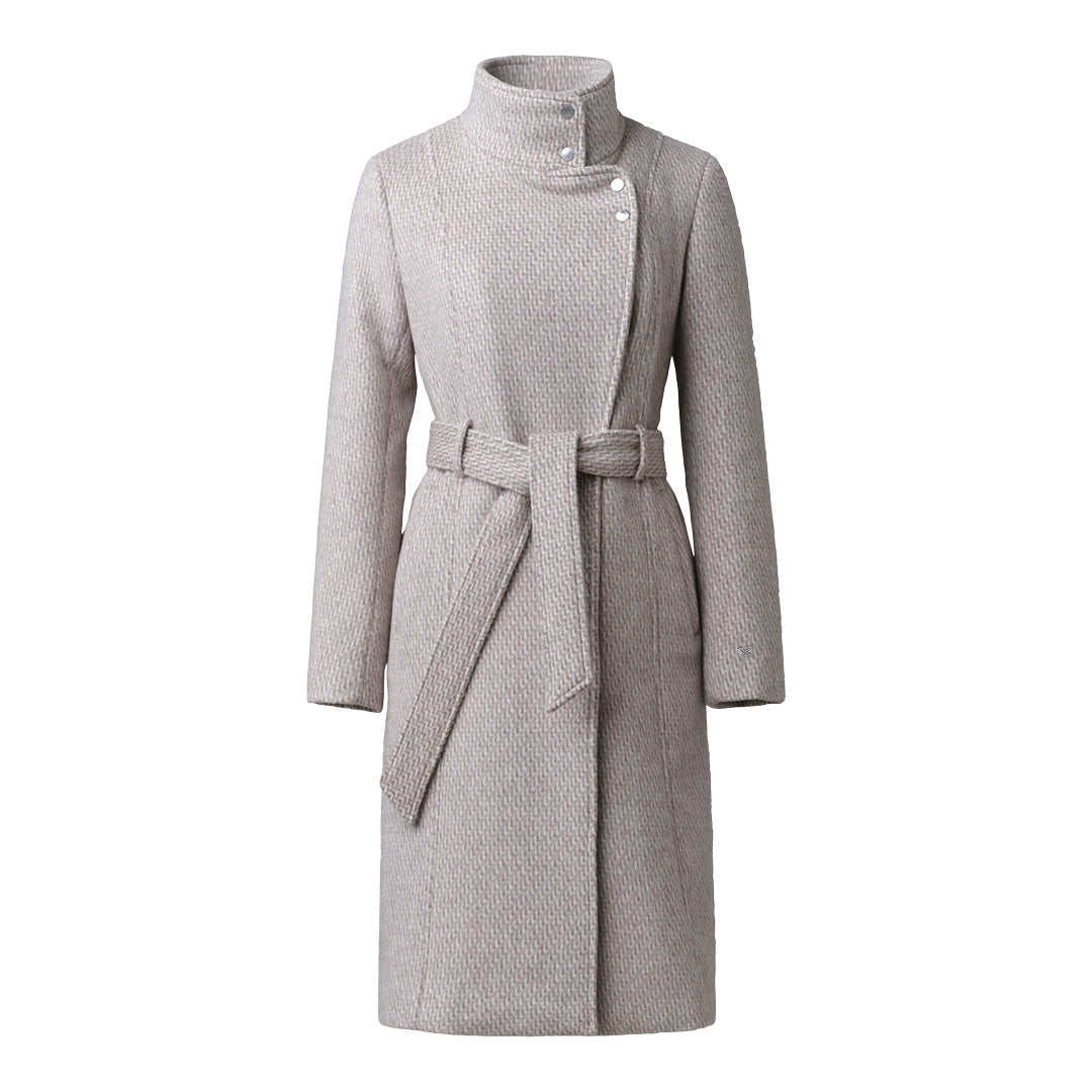 Genie Semi-Fitted Novelty Wool Coat With Belt | Hush
