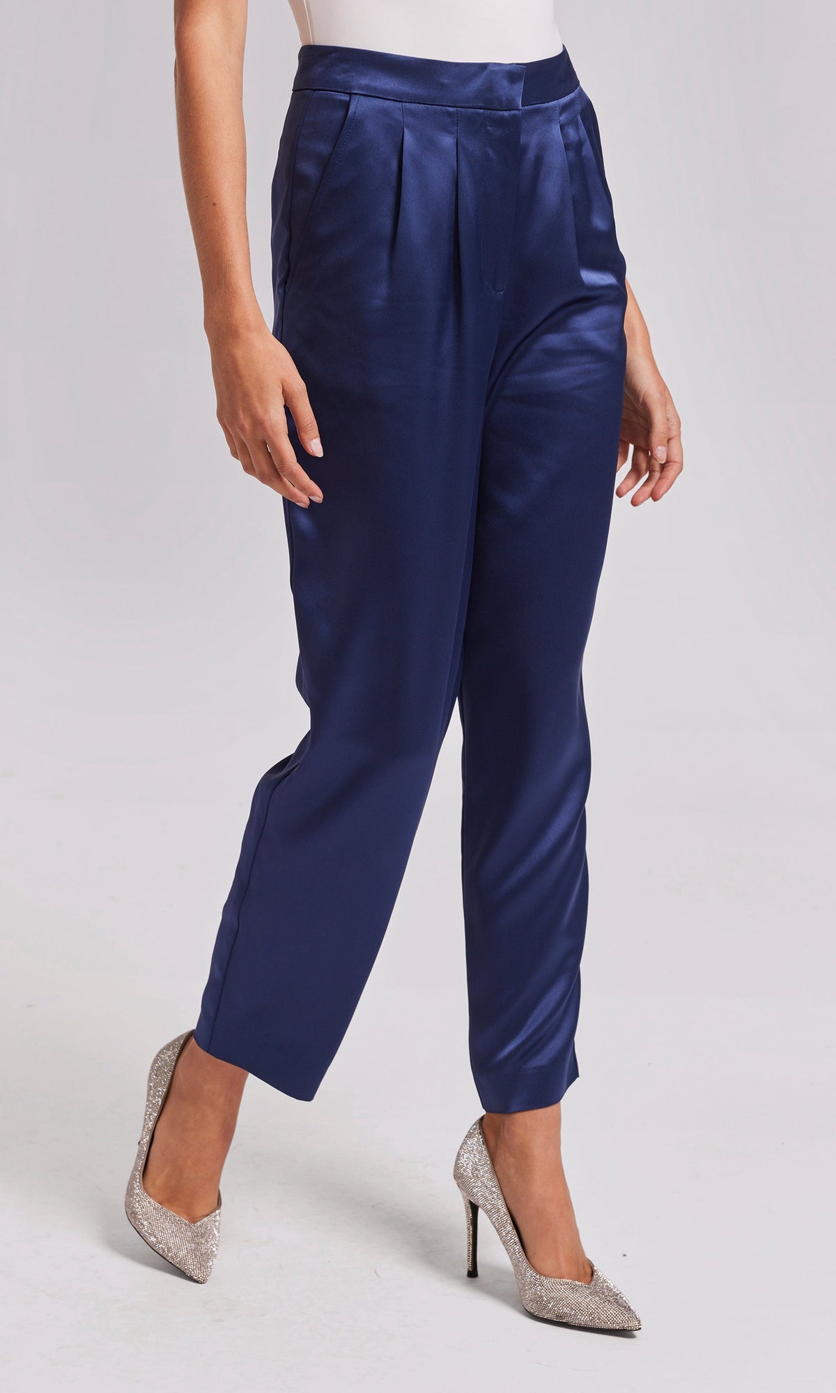 Keaton Satin Pants | Navy