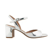 Gerda Sandals | Silver Mirror Metallic Faux Leather