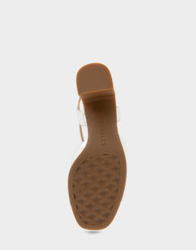 Gerda Sandals | Silver Mirror Metallic Faux Leather