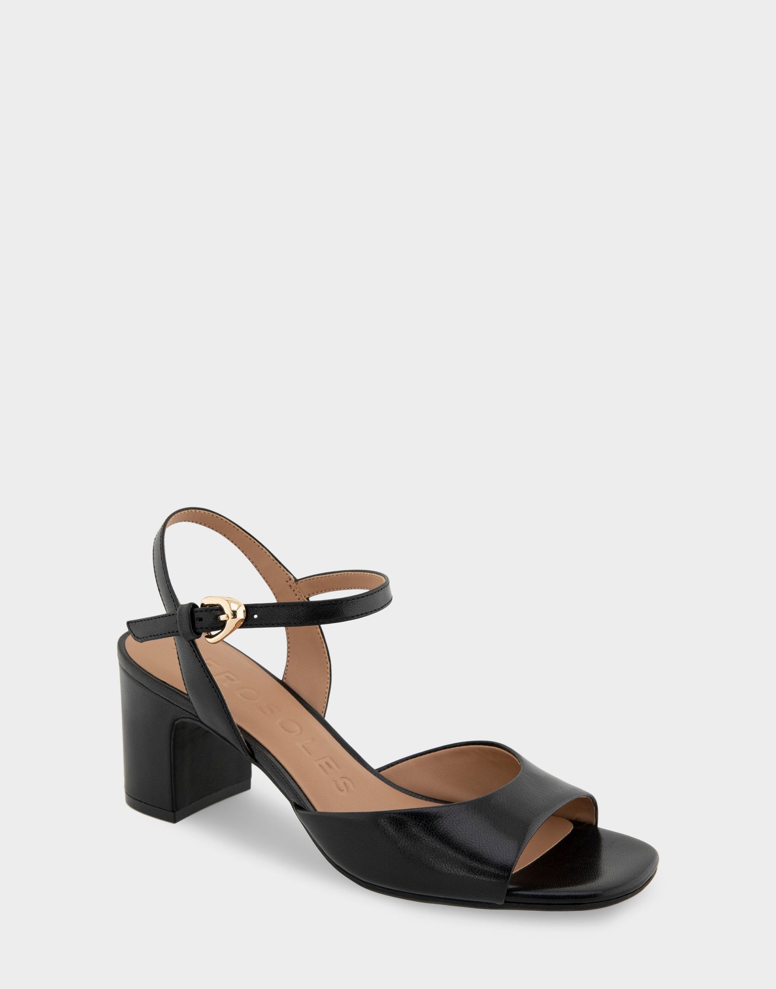 Gerda Sandals | Black Shiny Leather