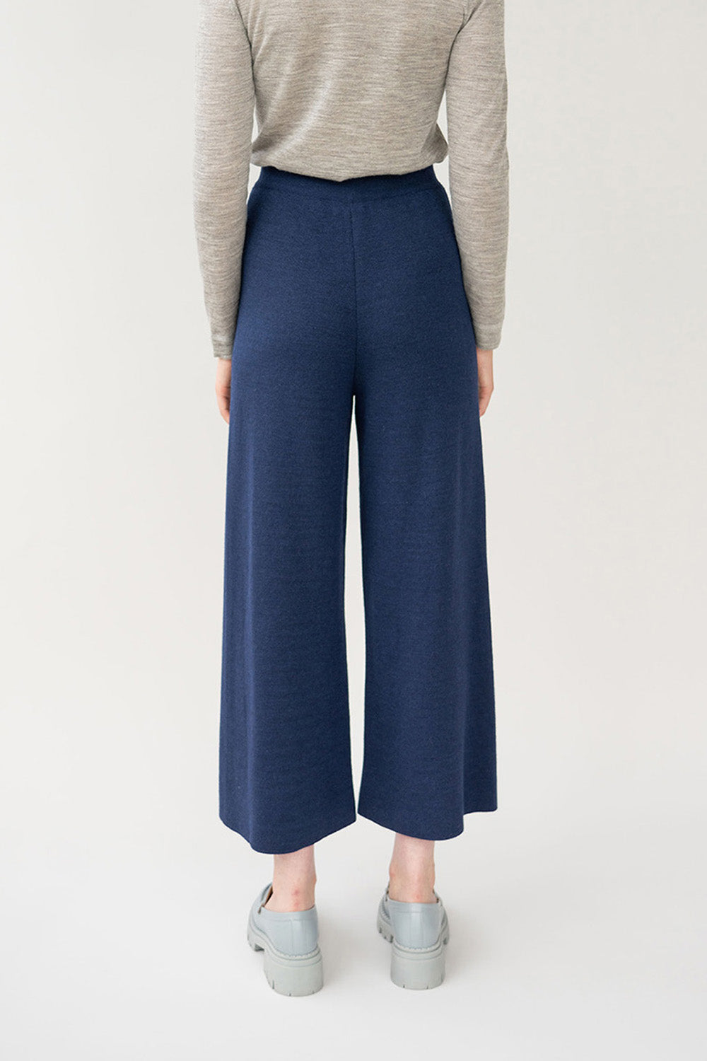 Wide Leg Trousers | Navy
