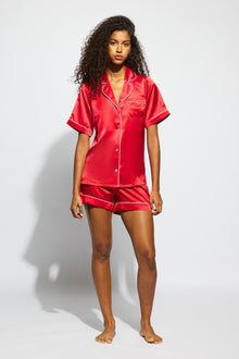 Fine Finishes Short Pajama | Chilli Red With Candy Pink