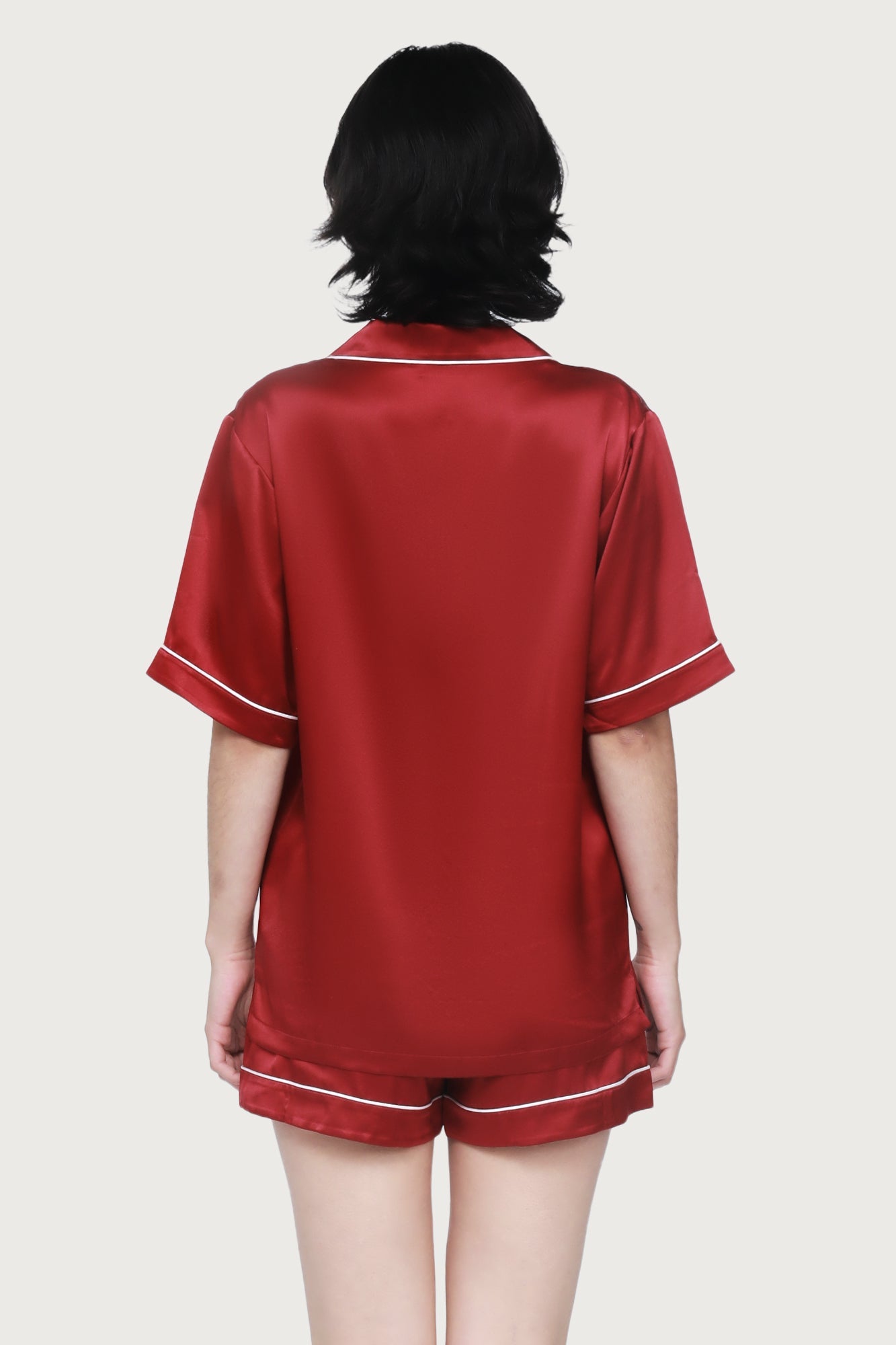 The Fine Finishes Short Pajama By GINIA In Red
