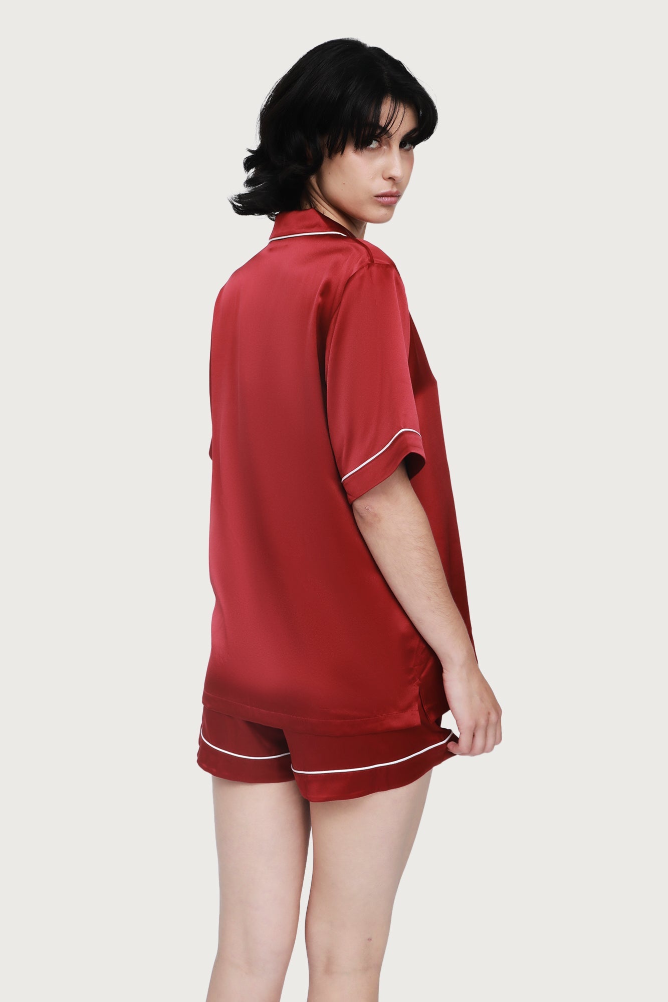 The Fine Finishes Short Pajama By GINIA In Red