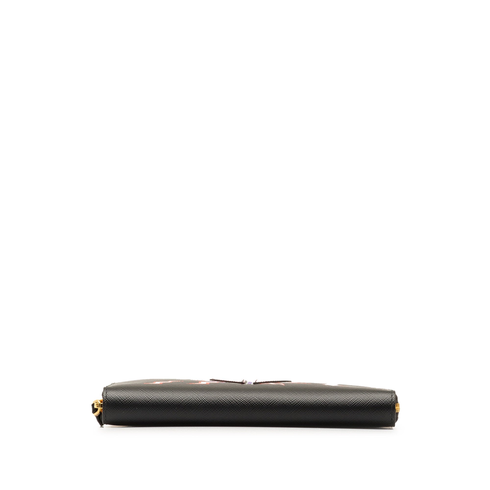 Prada | Pre-Owned x Universal Studios Saffiano Frakenstien Heart Long Wallet | Black