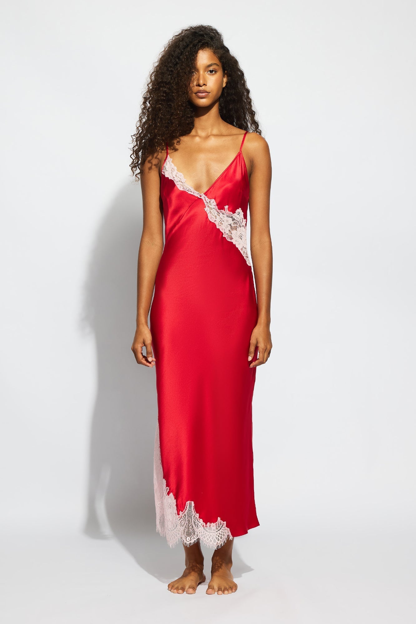 Minx Slip | Chilli Red With Candy Pink