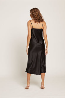 Silk Slip with Lace | Black