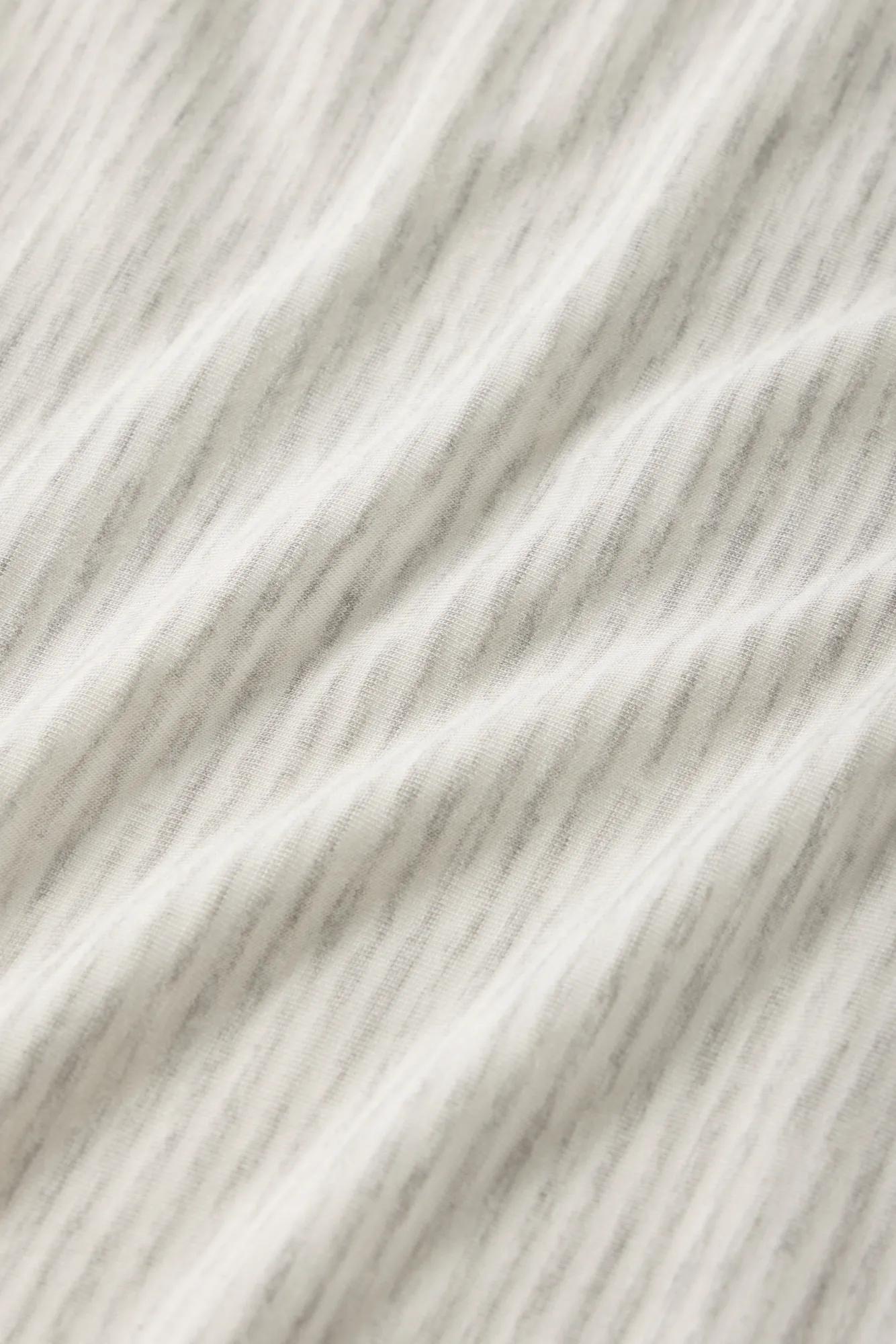 Fabric Swatch of Gisele Printed TENCEL Modal Long PJ Set - Heritage Stripe Light Heather Grey/Peppercorn