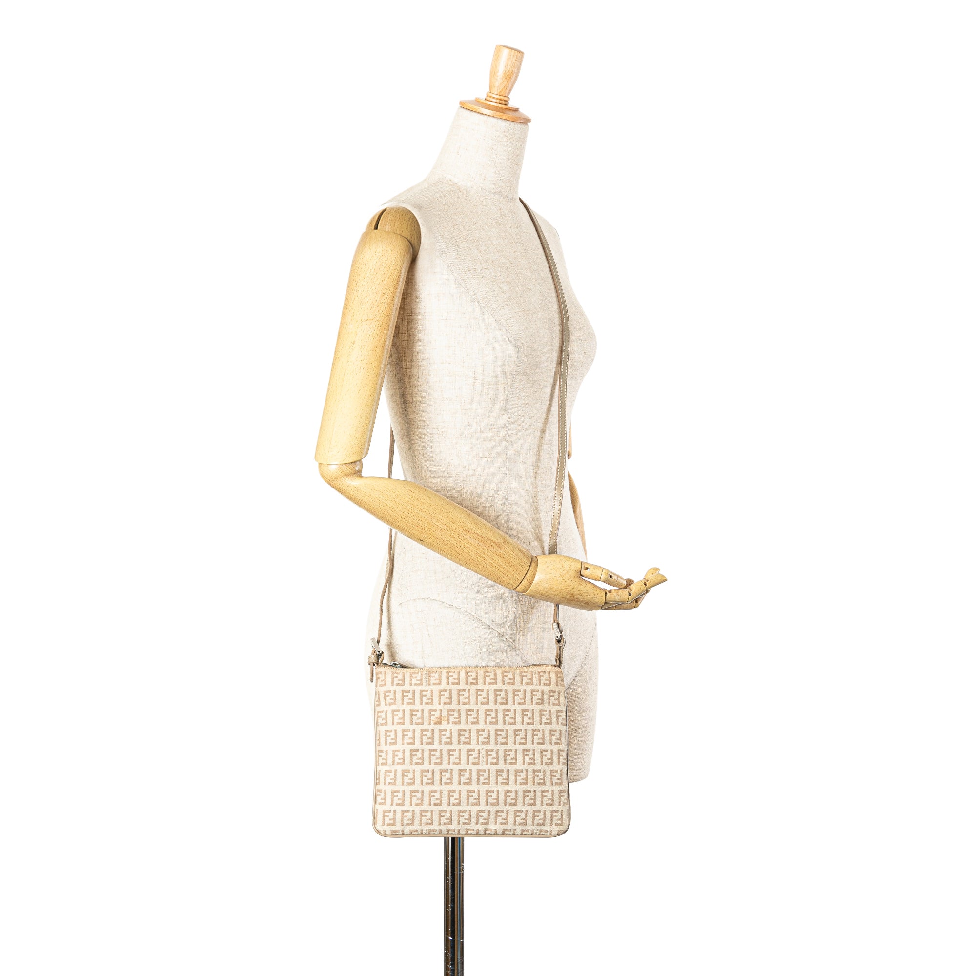 Fendi | Pre-Owned Zucchino Canvas Crossbody | Ivory/Beige