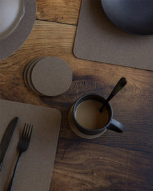 4 Pack Solid | Bierfilzl Merino Wool Round Coaster | Cumin