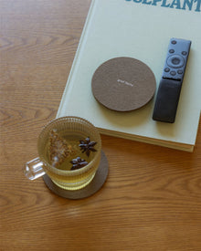 4 Pack Solid | Bierfilzl Merino Wool Round Coaster | Cumin