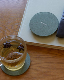 4 Pack Solid | Bierfilzl Merino Wool Round Coaster | Spruce