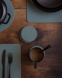 4 Pack Solid | Bierfilzl Merino Wool Round Coaster | Spruce