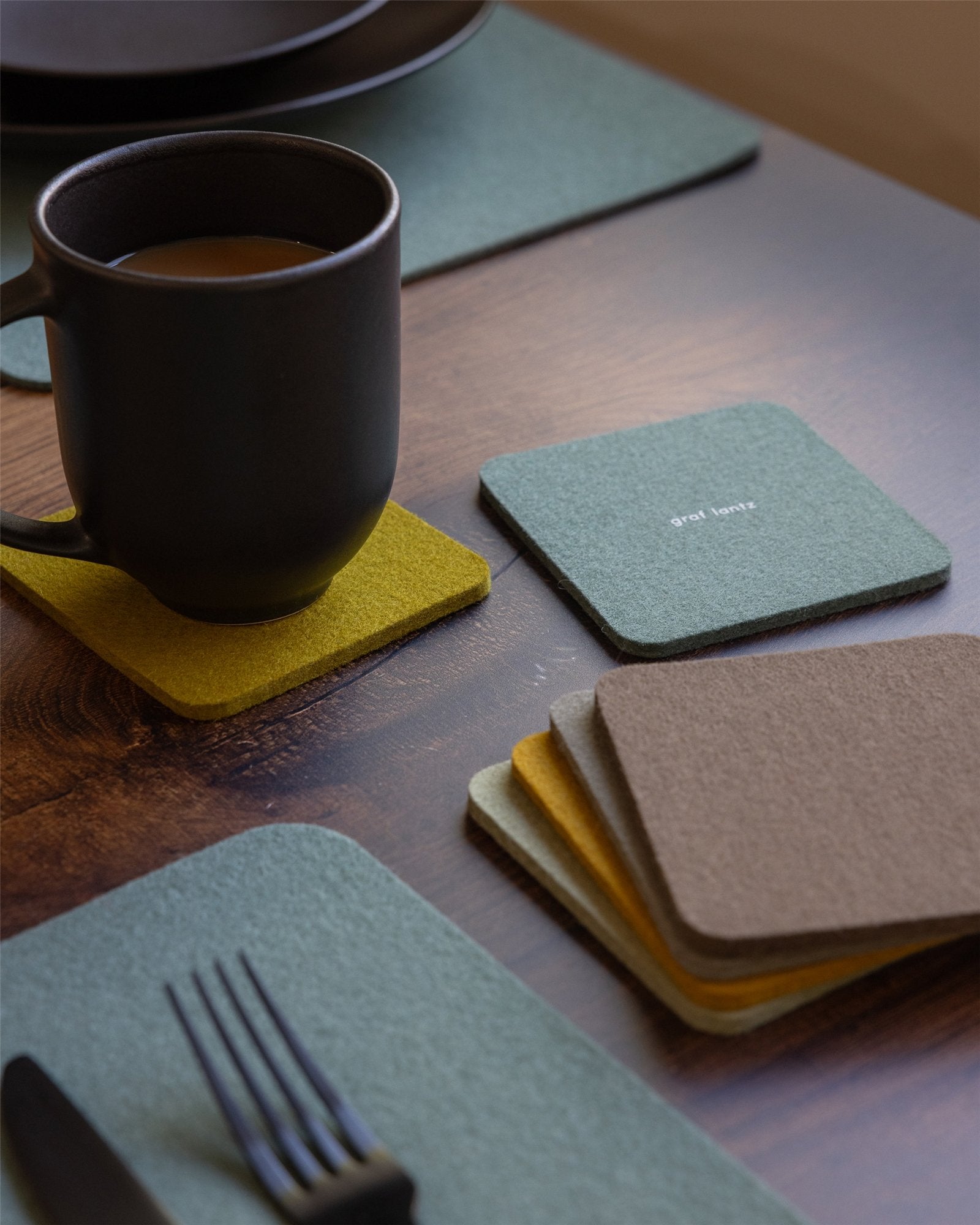 6 Pack Multi | Bierfilzl Merino Wool Square Coaster | Solstice