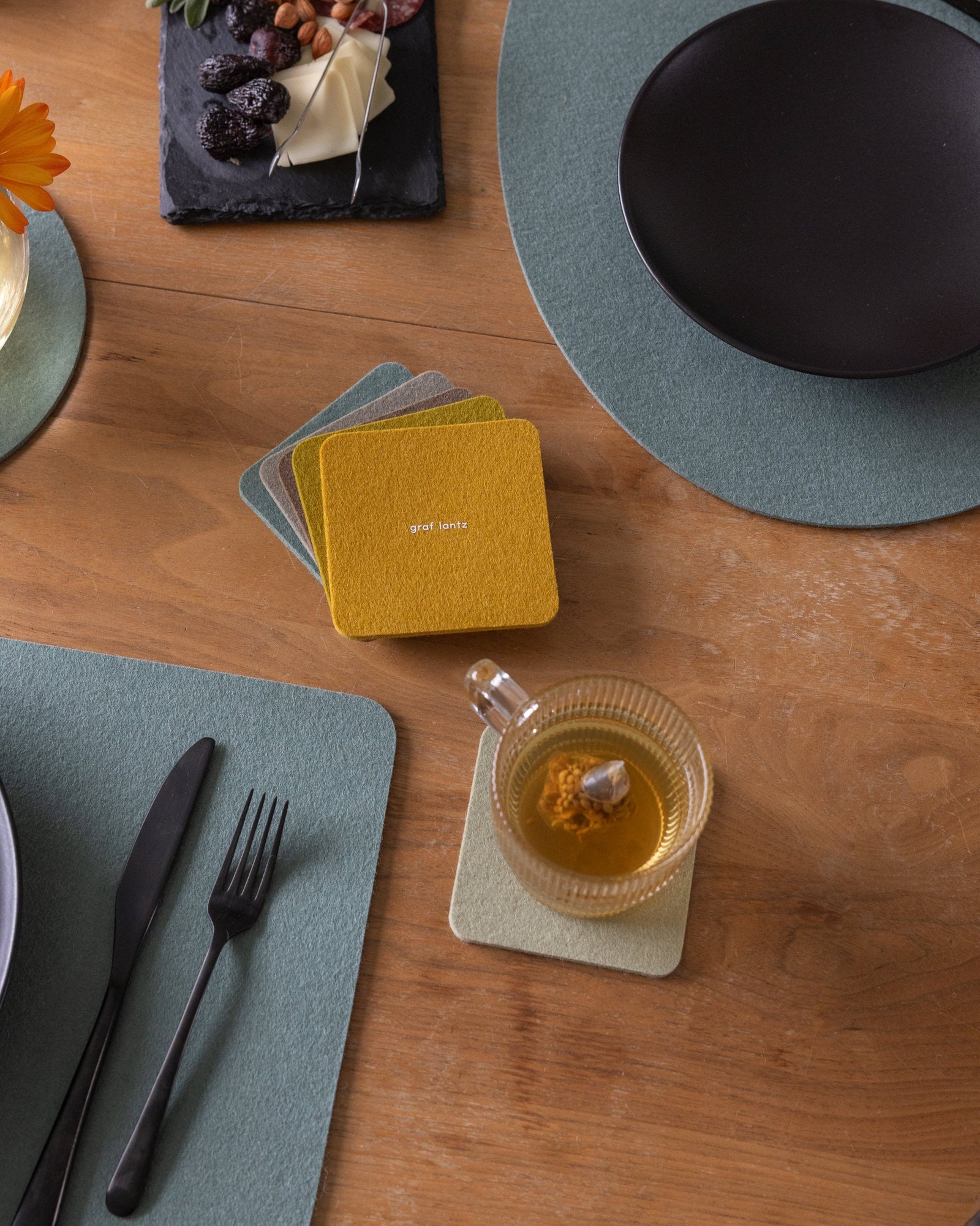 6 Pack Multi | Bierfilzl Merino Wool Square Coaster | Solstice