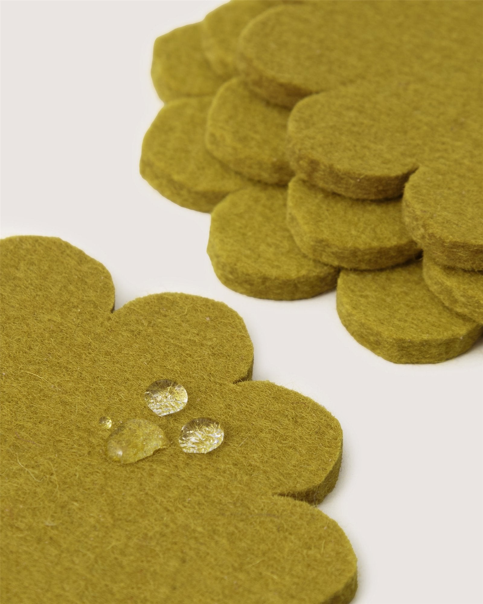 Crest Merino Wool Coaster Solid 4 Pack | Dandelion