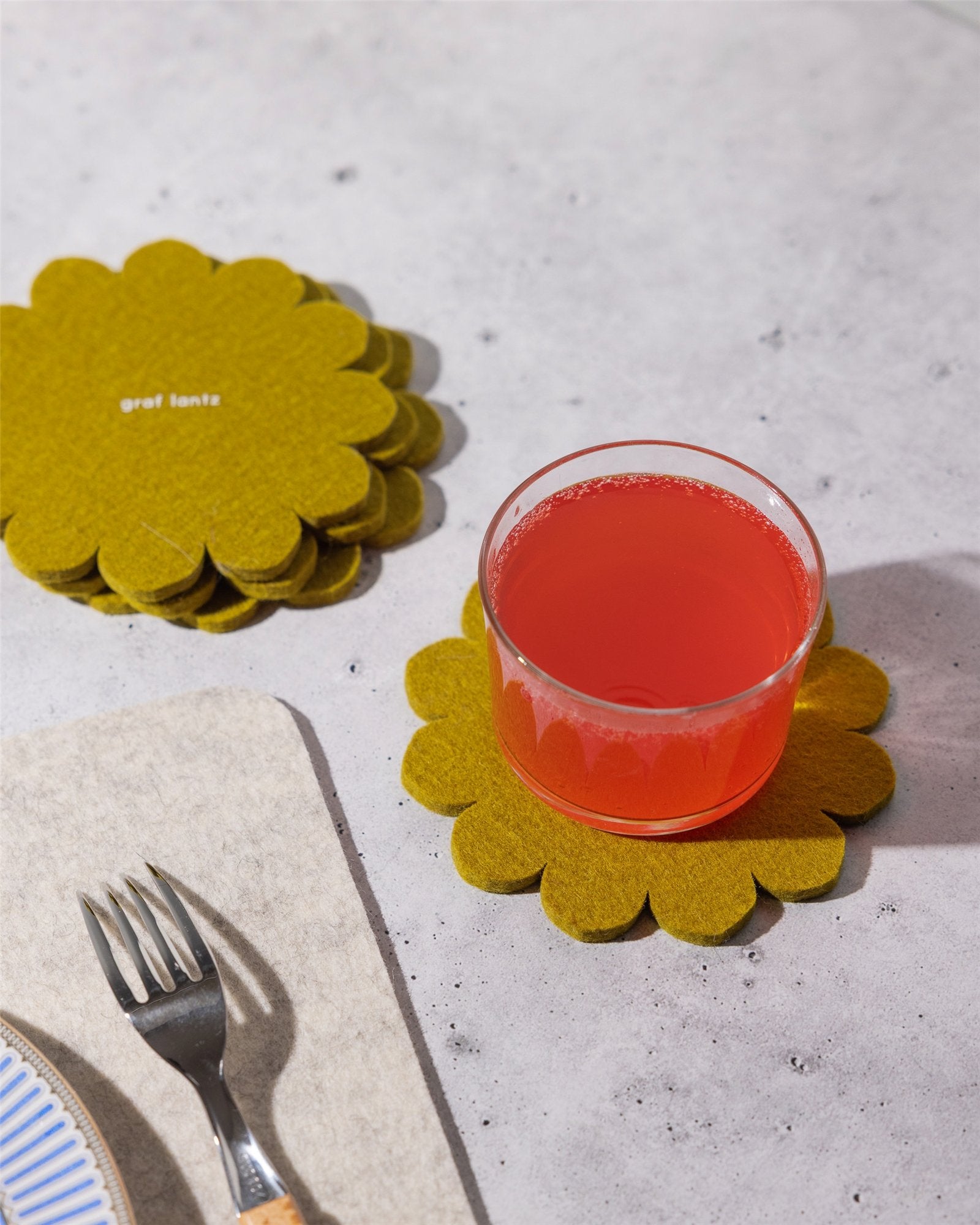 Crest Merino Wool Coaster Solid 4 Pack | Dandelion