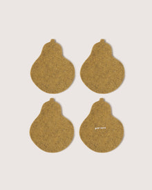 4 Pack Solid | Merino Wool Gourd Coaster | Ochre