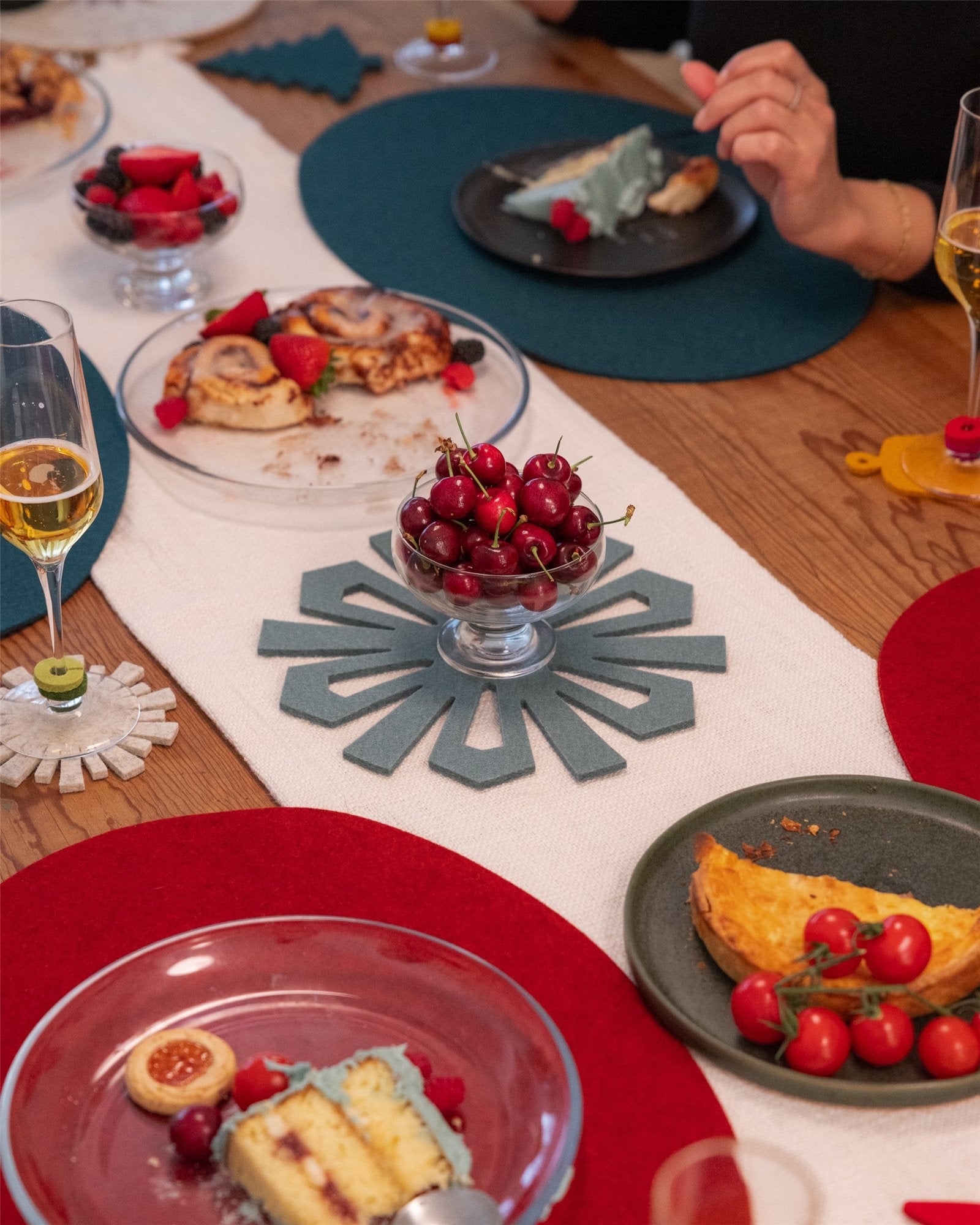 Merino Wool Snowflake Trivet | Spruce