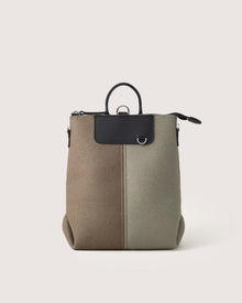 Bedford Merino Wool Midi Colorblock Backpack | Cumin x Clay