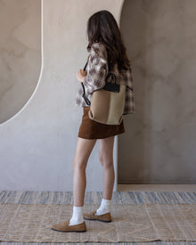 Bedford Merino Wool Midi Colorblock Backpack | Cumin x Clay