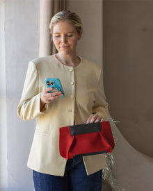 Frankie Merino Wool Clutch | Cherry