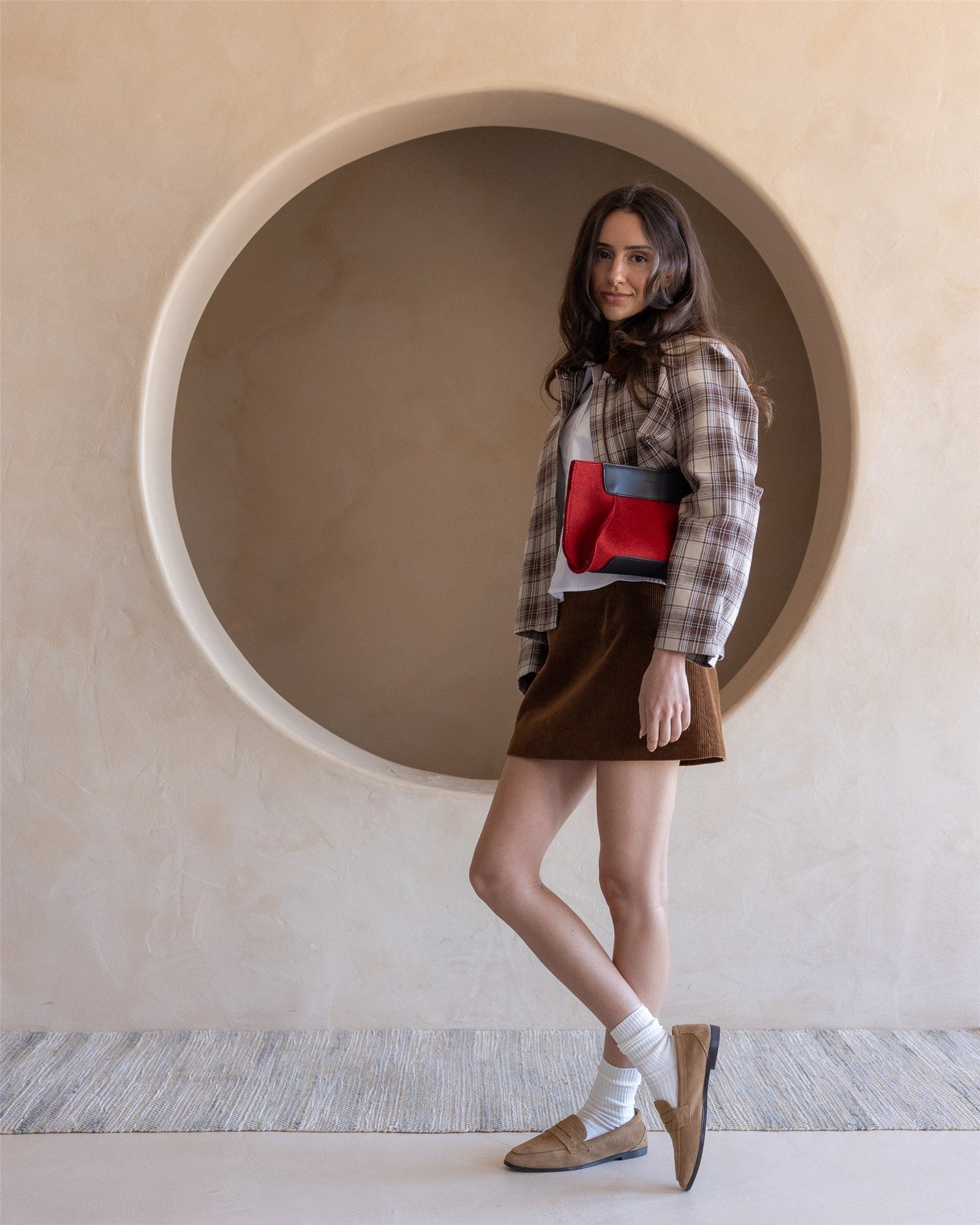 Frankie Merino Wool Clutch | Cherry