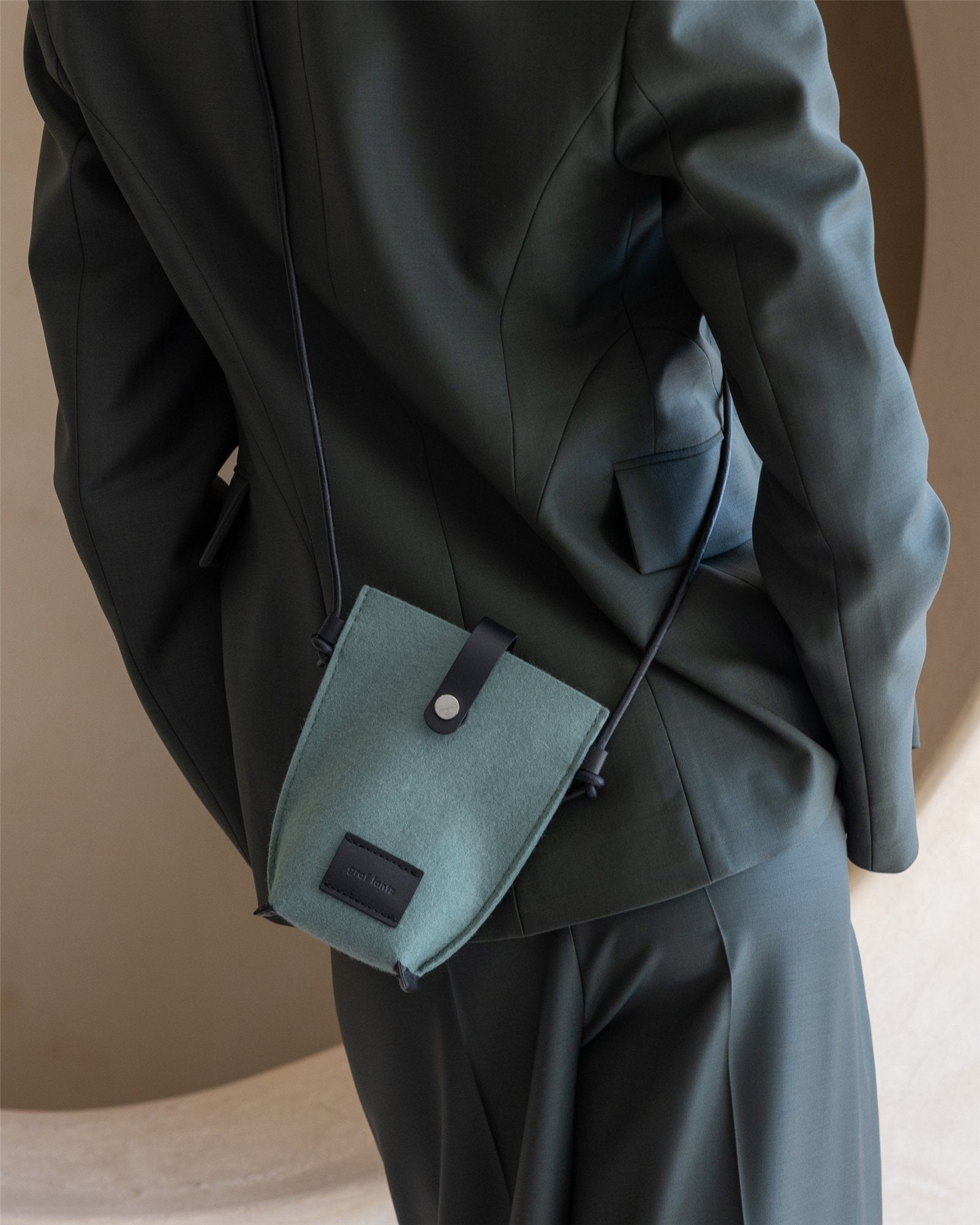 Hana Merino Wool Phone Crossbody | Spruce