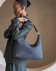 Hana Merino Wool Hobo Bag | Charcoal