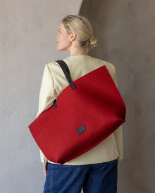 Hana Merino Wool Boat Bag | Cherry