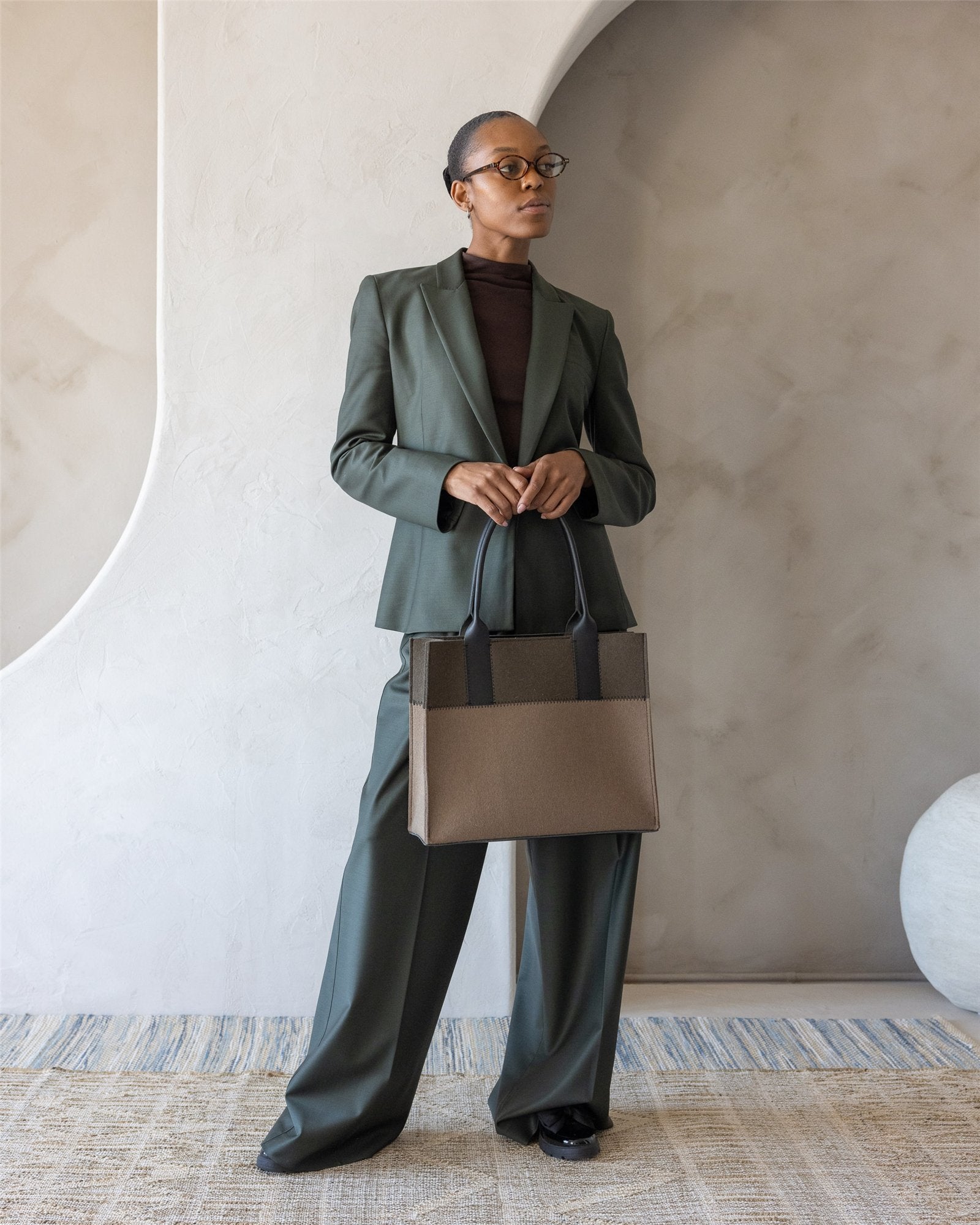 Jaunt Merino Wool Midi Tote | Cumin x Tobacco
